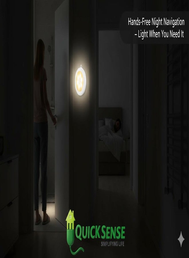 Quick Sense Wireless Motion Sensor LED Light | Battery-Operated Night Light for Hallway, Wardrobe, Cupboard, Basement & Garage | Auto On/Off PIR Sensor | 35LM Brightness | White (1 Pack, Plastic) - Image 4